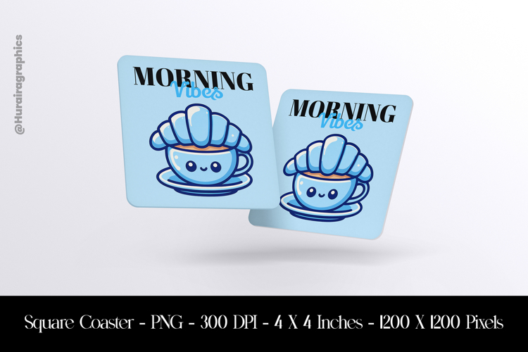 Morning Vibes Square Coaster Sublimation