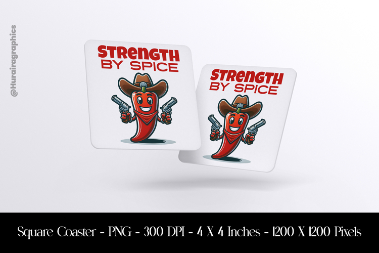 Strenght By Spicy Square Coaster Sublimation