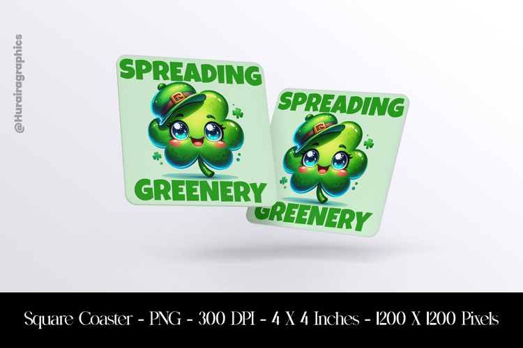 Spreading Greenery Square Coaster Sublimation