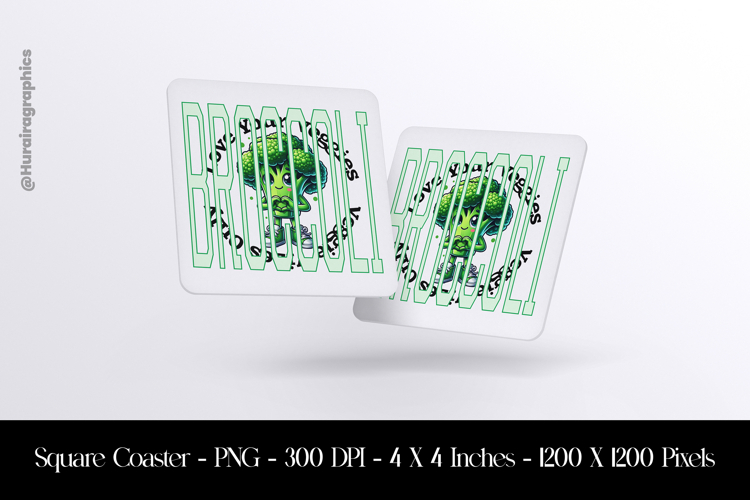 Broccoli Square Coaster Sublimation