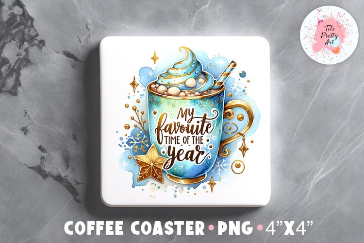 Pink Christmas Square Coaster, Coffee Square Coaster Sublimation Png,  Square Coaster Png