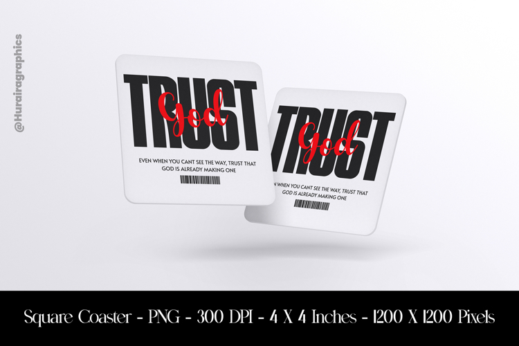 Trust God Square Coaster Sublimation