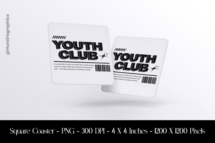 Youth Club Square Coaster Sublimation