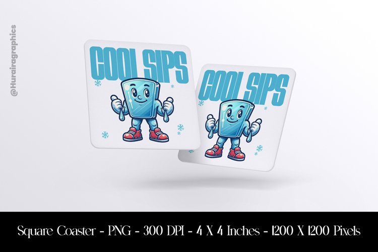 Cool Sips Square Coaster Sublimation