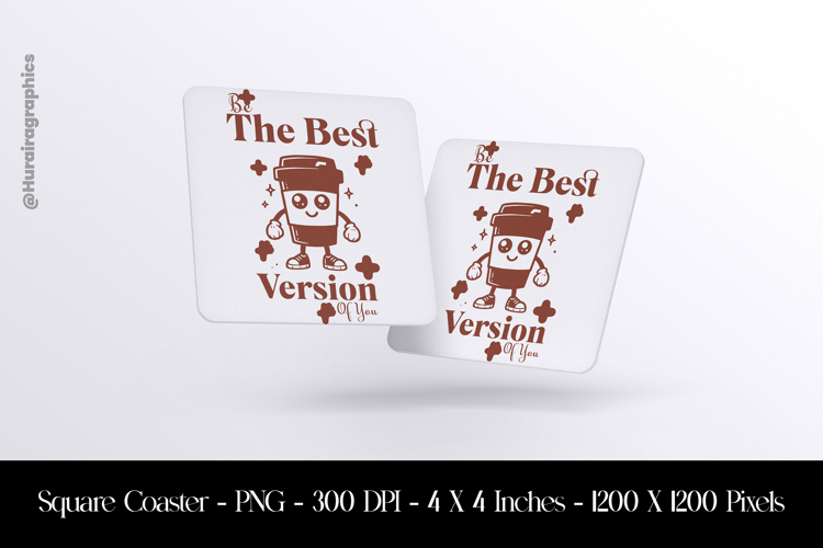 The Best Versions Square Coaster Sublimation