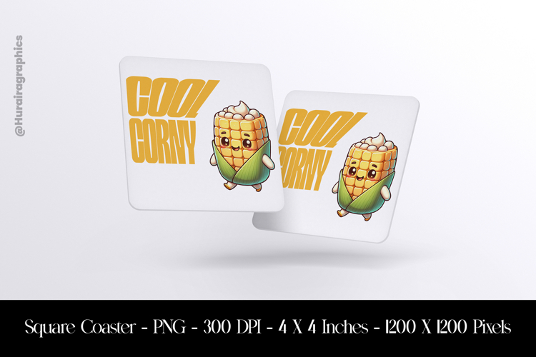 Cool Corny Square Coaster Sublimation