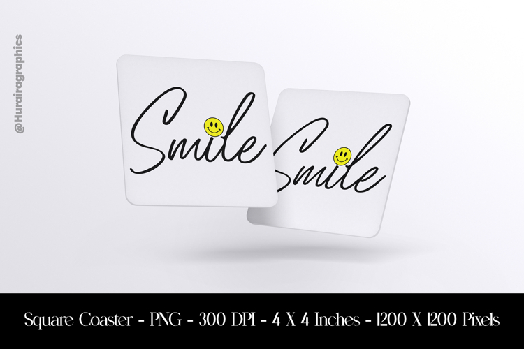 Smile Square Coaster Sublimation