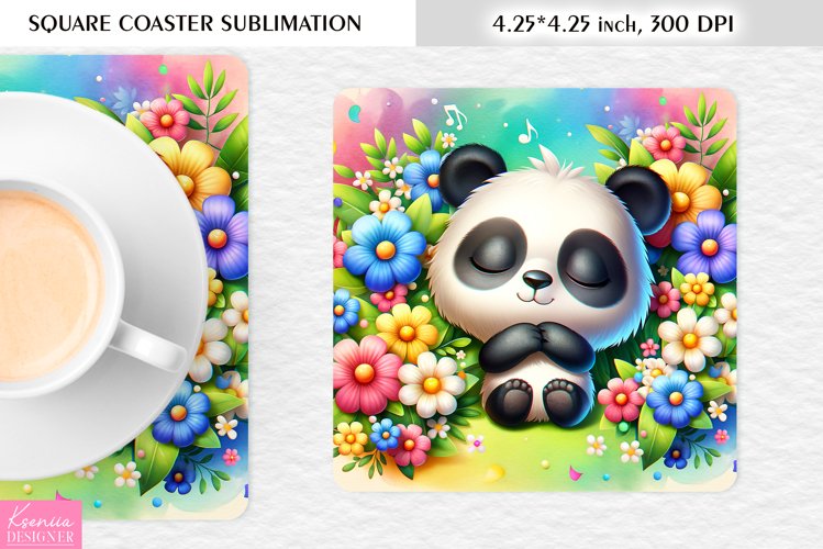 Summer Flower|Cartoon Animal Design l Floral Square Coaster