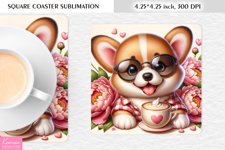 Summer Flower|Cartoon Animal Design l Floral Square Coaster