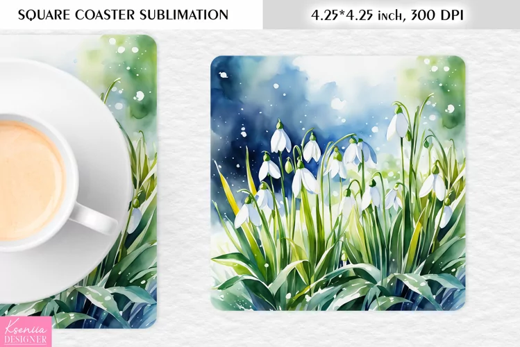 Wild Flowers|Mothers Day Square Coaster Design