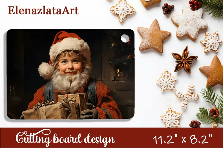 Sublimation Cutting board retro christmas, Winter