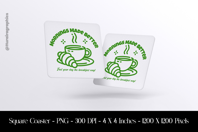 Morning Made Better Square Coaster Sublimation