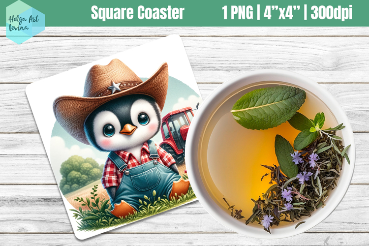 Square Coasters Sublimation | Farm animal