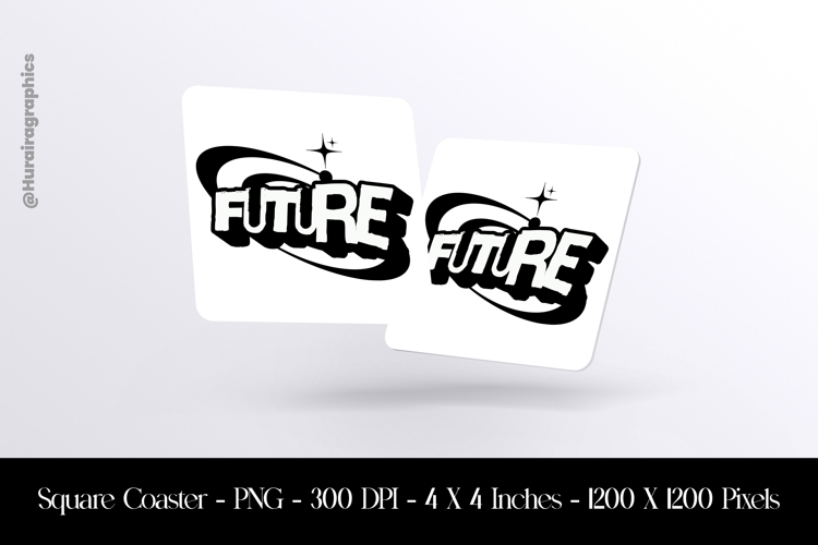 Retro Future Square Coaster Sublimation