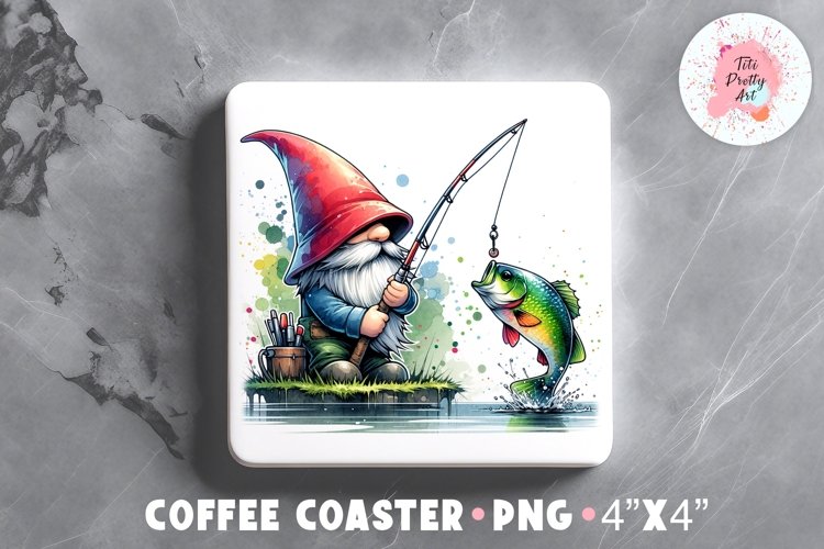 Fisherman Square Coaster, Coffee Square Coaster Sublimation Png, Coaster Png, Square Coaster Png