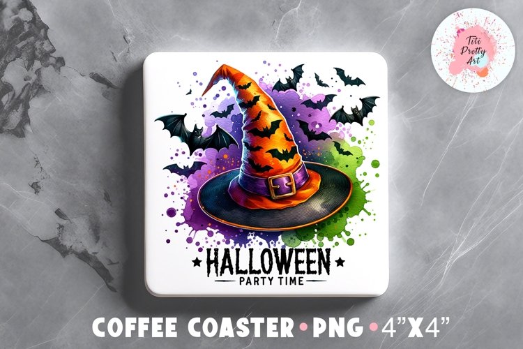 Gothic Witch Catcher Square Coaster, Coffee Square Coaster Sublimation Png, Square Coaster Png