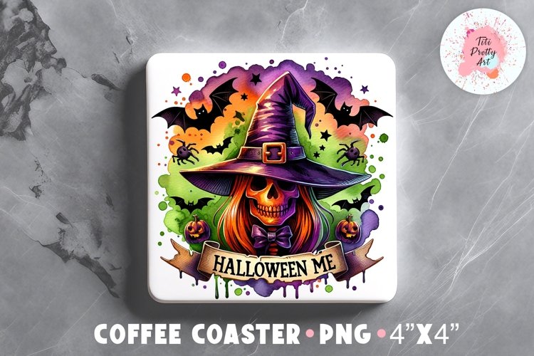 Gothic Witch Catcher Square Coaster, Coffee Square Coaster Sublimation Png, Square Coaster Png