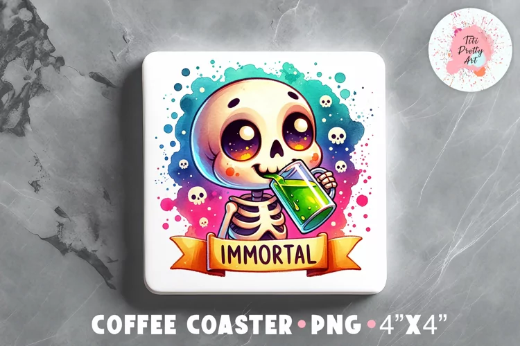 Square Coaster Immortal Sublimation Design Png