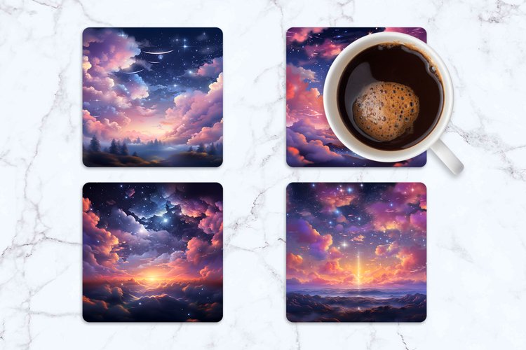 Dreamy Sky Square Coasters | Square Coaster Sublimation