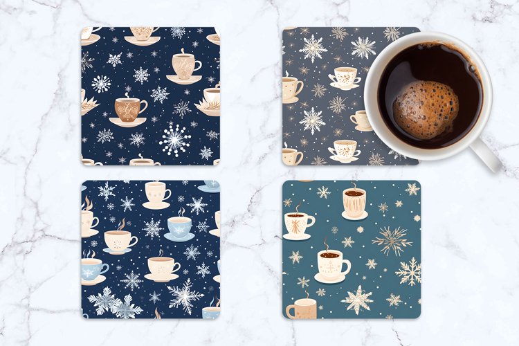 Winter Pattern Square Coaster | Square Coaster example image 1