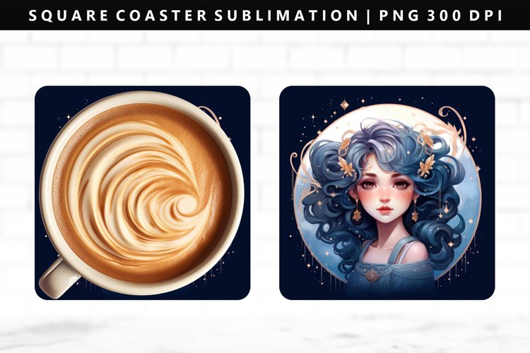 Virgo Square Coaster Design | Square Coaster PNG