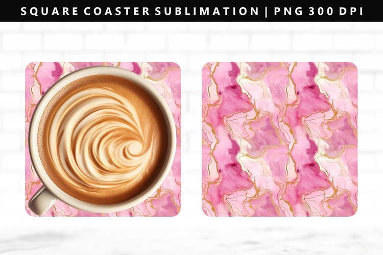 Alcohol Ink Square Coaster Design | Square Coaster PNG