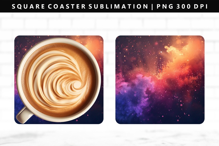 Rainbow Square Coaster Design | Square Coaster PNG