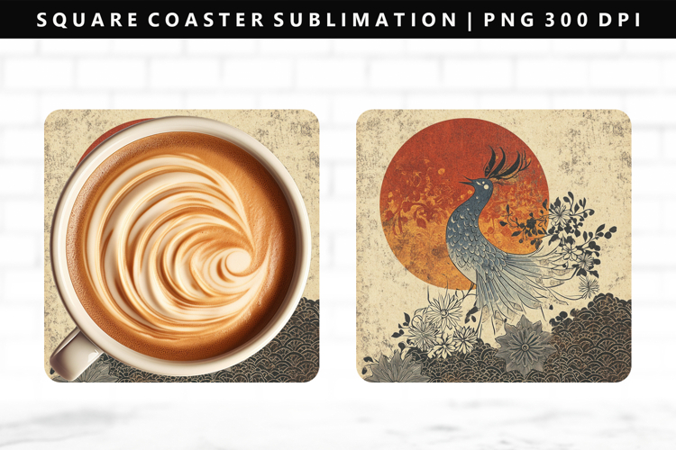 Hanafuda Square Coaster Design | Square Coaster PNG