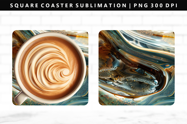 Abstract Square Coaster Design | Square Coaster PNG