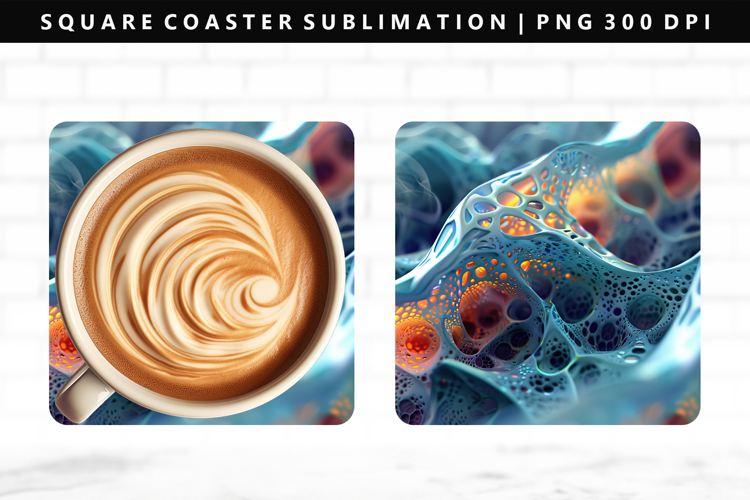 Abstract Square Coaster Design | Square Coaster PNG