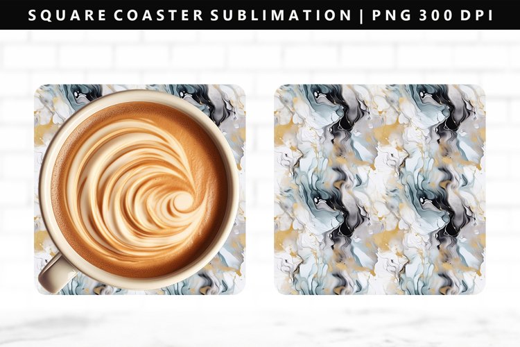 Alcohol Ink Square Coaster Design | Square Coaster PNG