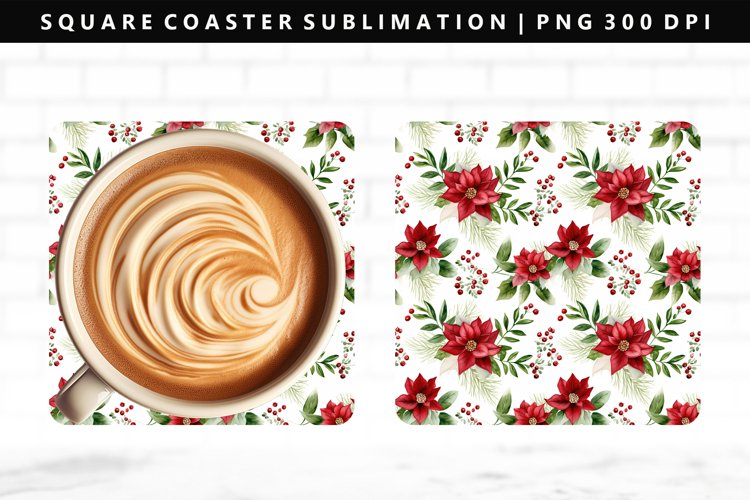 Christmas Square Coaster Design | Square Coaster PNG
