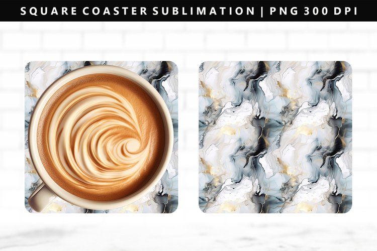 Alcohol Ink Square Coaster Design | Square Coaster PNG