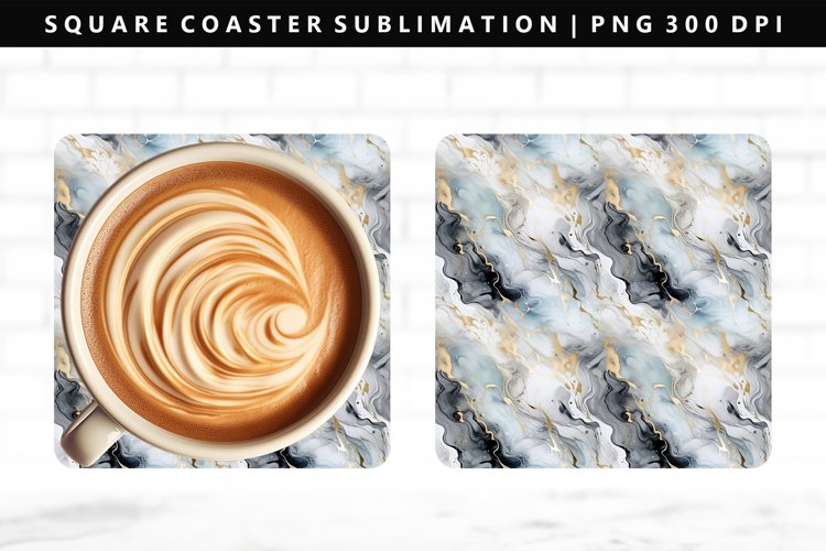 Alcohol Ink Square Coaster Design | Square Coaster PNG