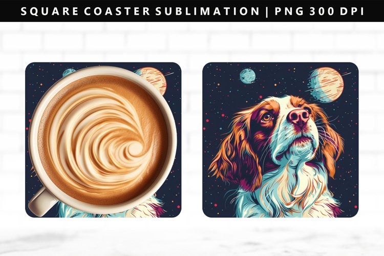 Funny Dog Square Coaster Design | Square Coaster PNG