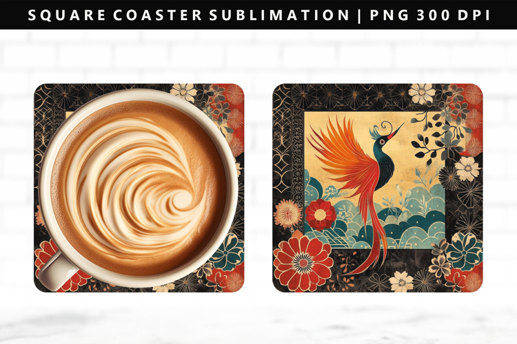 Hanafuda Square Coaster Design | Square Coaster PNG