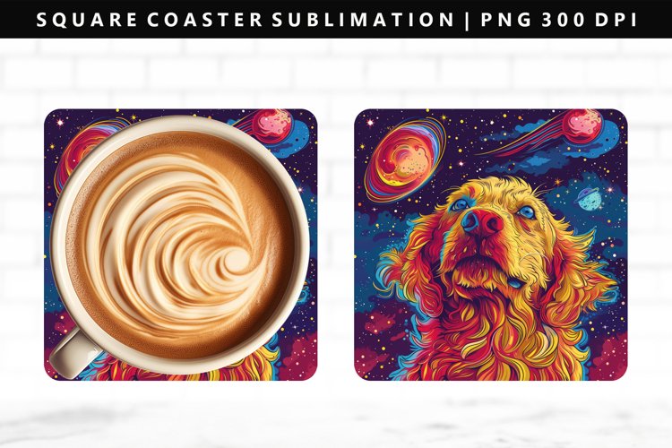 Funny Dog Square Coaster Design | Square Coaster PNG