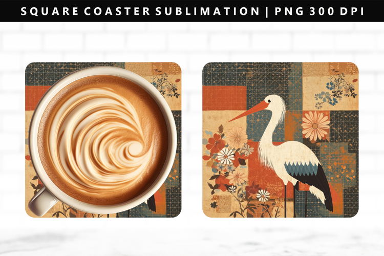 Hanafuda Square Coaster Design | Square Coaster PNG