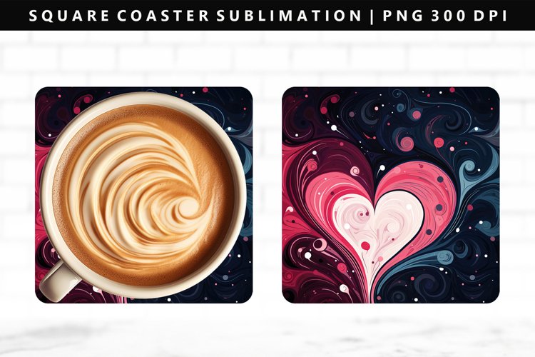 Valentine Square Coaster Design | Square Coaster PNG