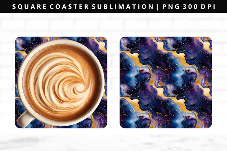 Alcohol Ink Square Coaster Design | Square Coaster PNG