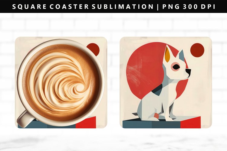 Funny Dog Square Coaster Design | Square Coaster PNG