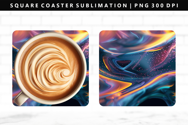 Abstract Square Coaster Design | Square Coaster PNG