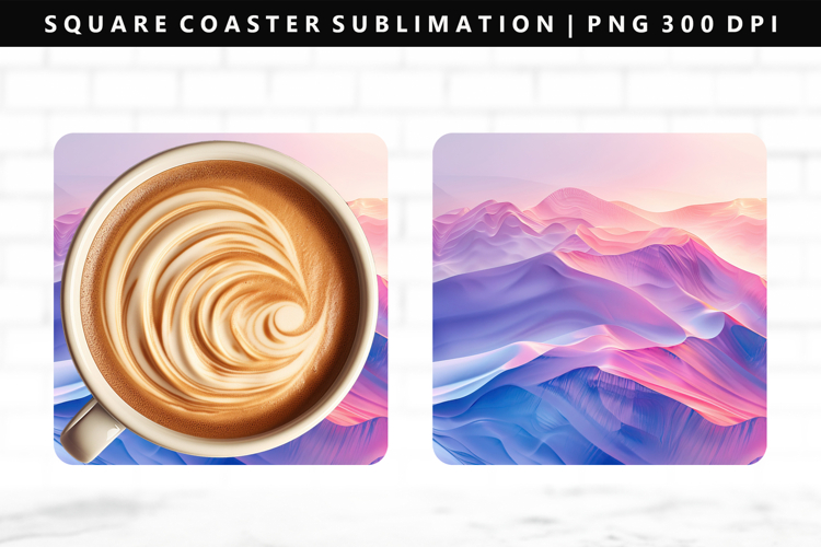 Abstract Square Coaster Design | Square Coaster PNG