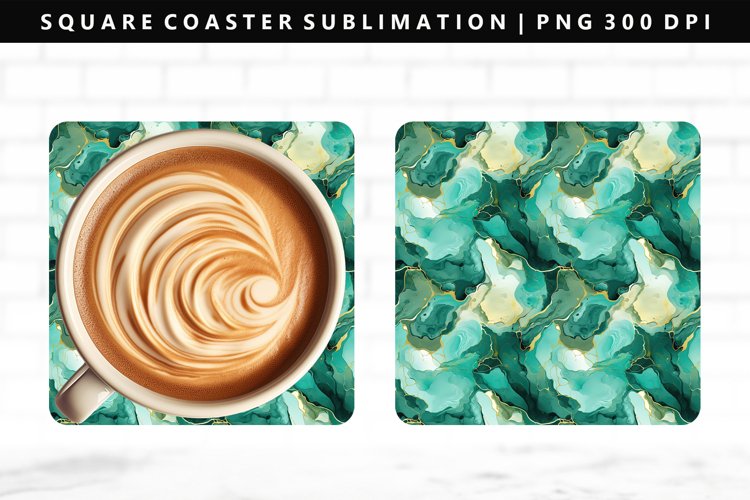 Alcohol Ink Square Coaster Design | Square Coaster PNG