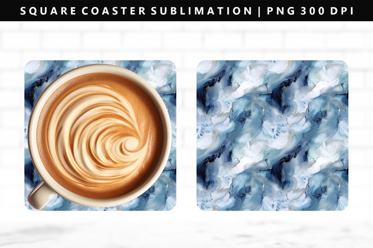 Alcohol Ink Square Coaster Design | Square Coaster PNG