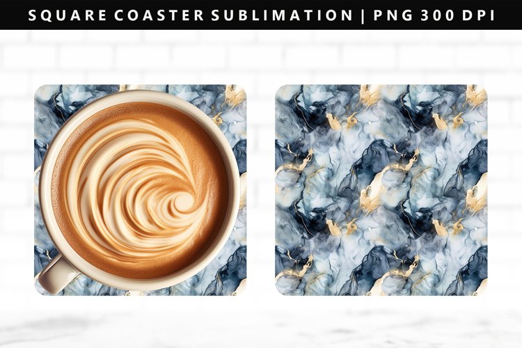 Alcohol Ink Square Coaster Design | Square Coaster PNG