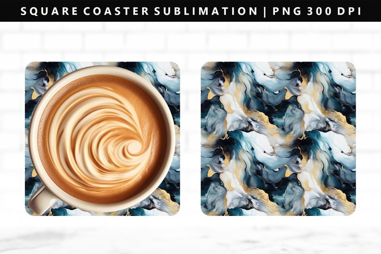 Alcohol Ink Square Coaster Design | Square Coaster PNG