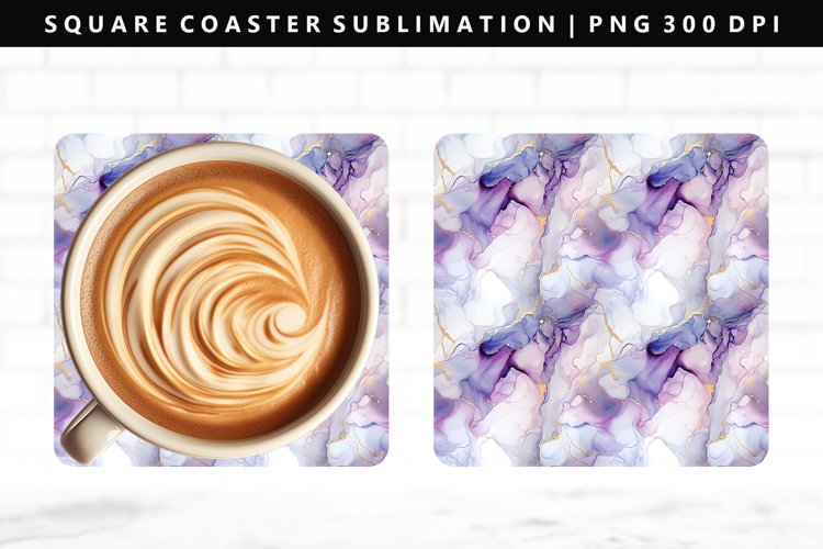 Alcohol Ink Square Coaster Design | Square Coaster PNG