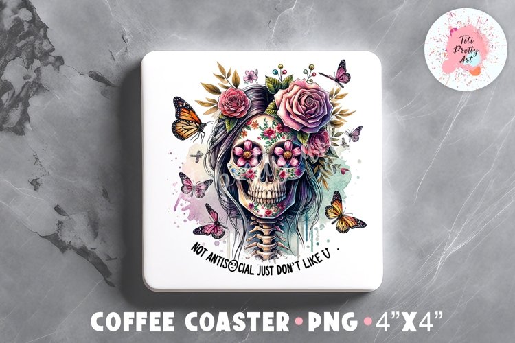 Halloween Square Coaster, Coffee Square Coaster Sublimation Png,  Square Coaster Png