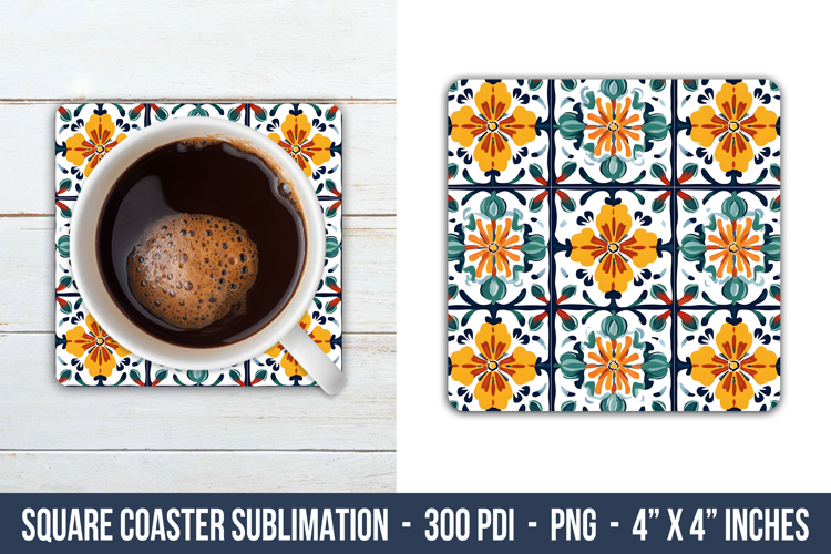 Portuguese Pattern Square Coaster | Square Coaster